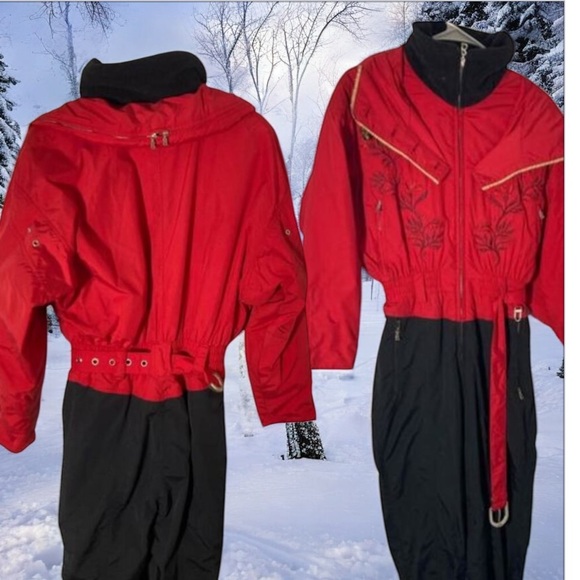 Bogner Ski Jumpsuit Red Black Snowsuit - Picture 3 of 3